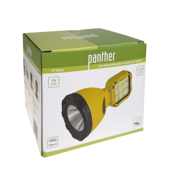 PANTHER USB ŞARJLI SOLAR EL FENERİ